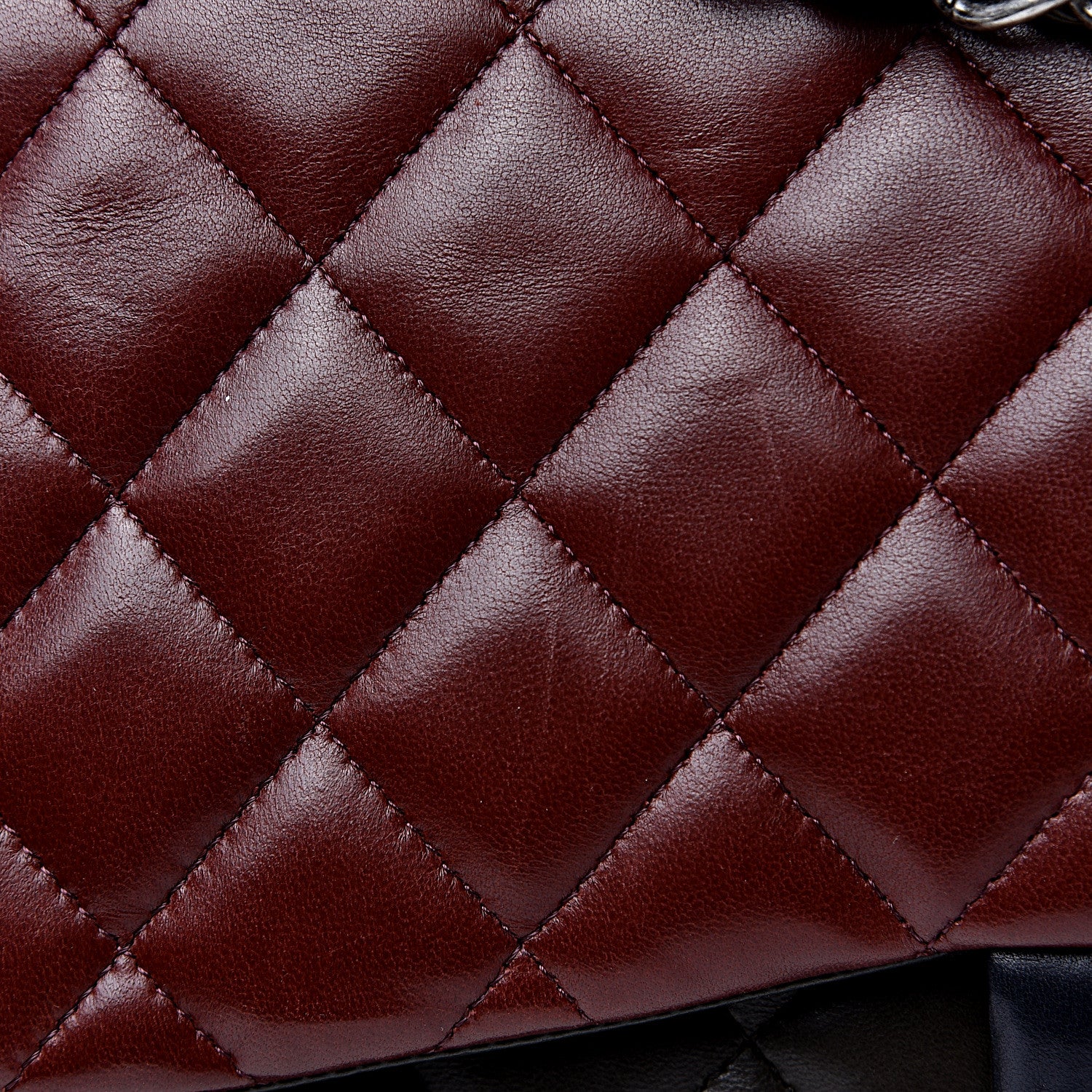 Chanel Lambskin Quilted Jumbo Tri-Color Double Flap Burgundy 8 of 19