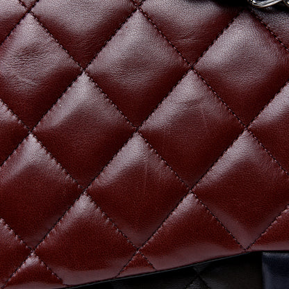 Chanel Lambskin Quilted Jumbo Tri-Color Double Flap Burgundy 8 of 19