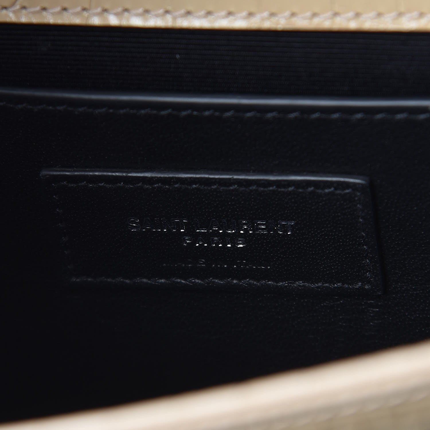 Saint Laurent Croc Calfskin Embossed Small Classic Monogram Kate Tassel Satchel Beige 8 of 10