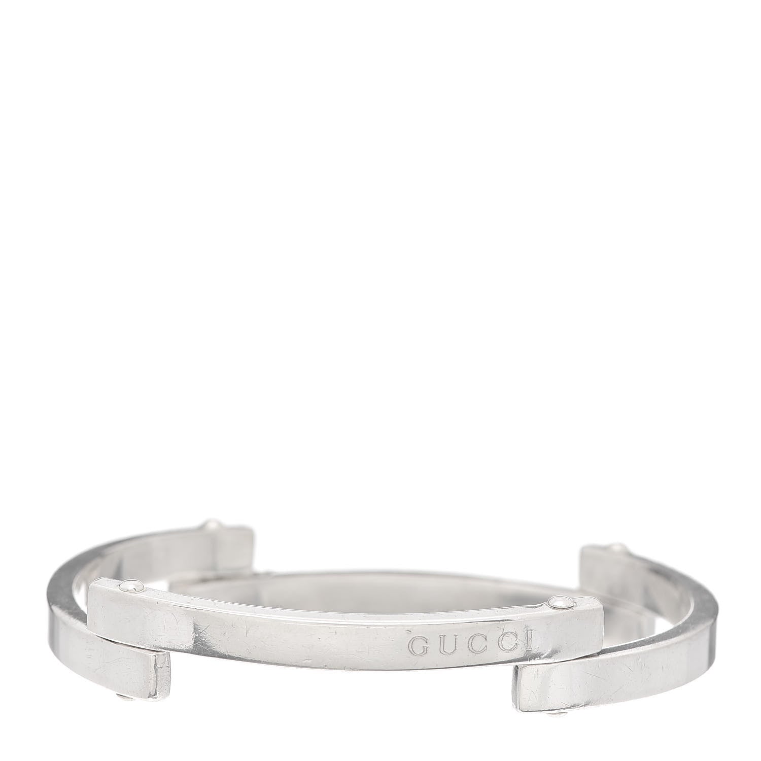 Gucci Sterling Silver Logo Bar Bracelet 1 of 4