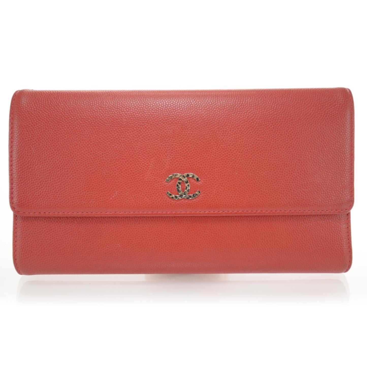 Caviar CC Large Flap Wallet Red