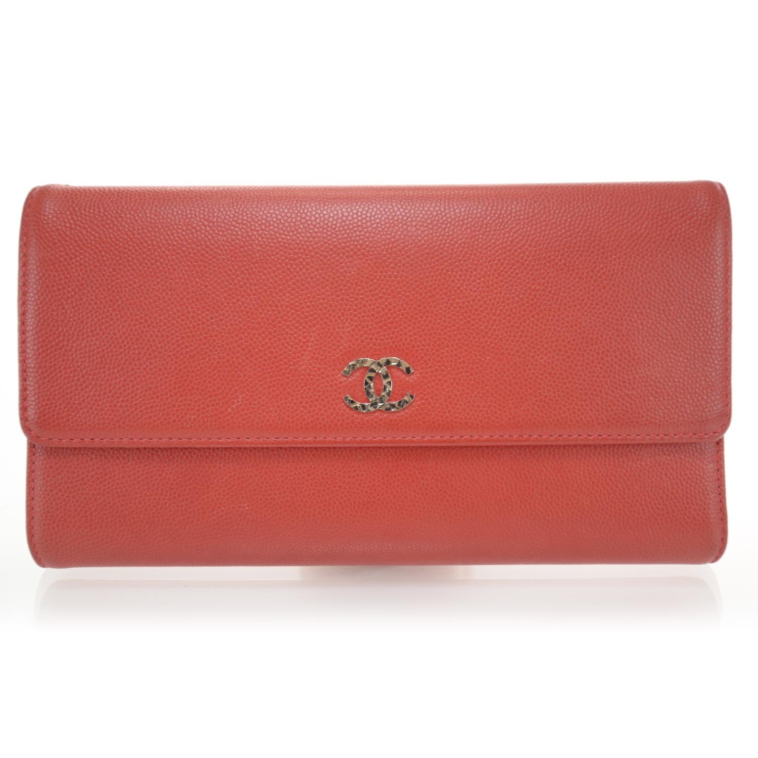 Chanel Caviar CC Large Flap Wallet Red 1 of 8