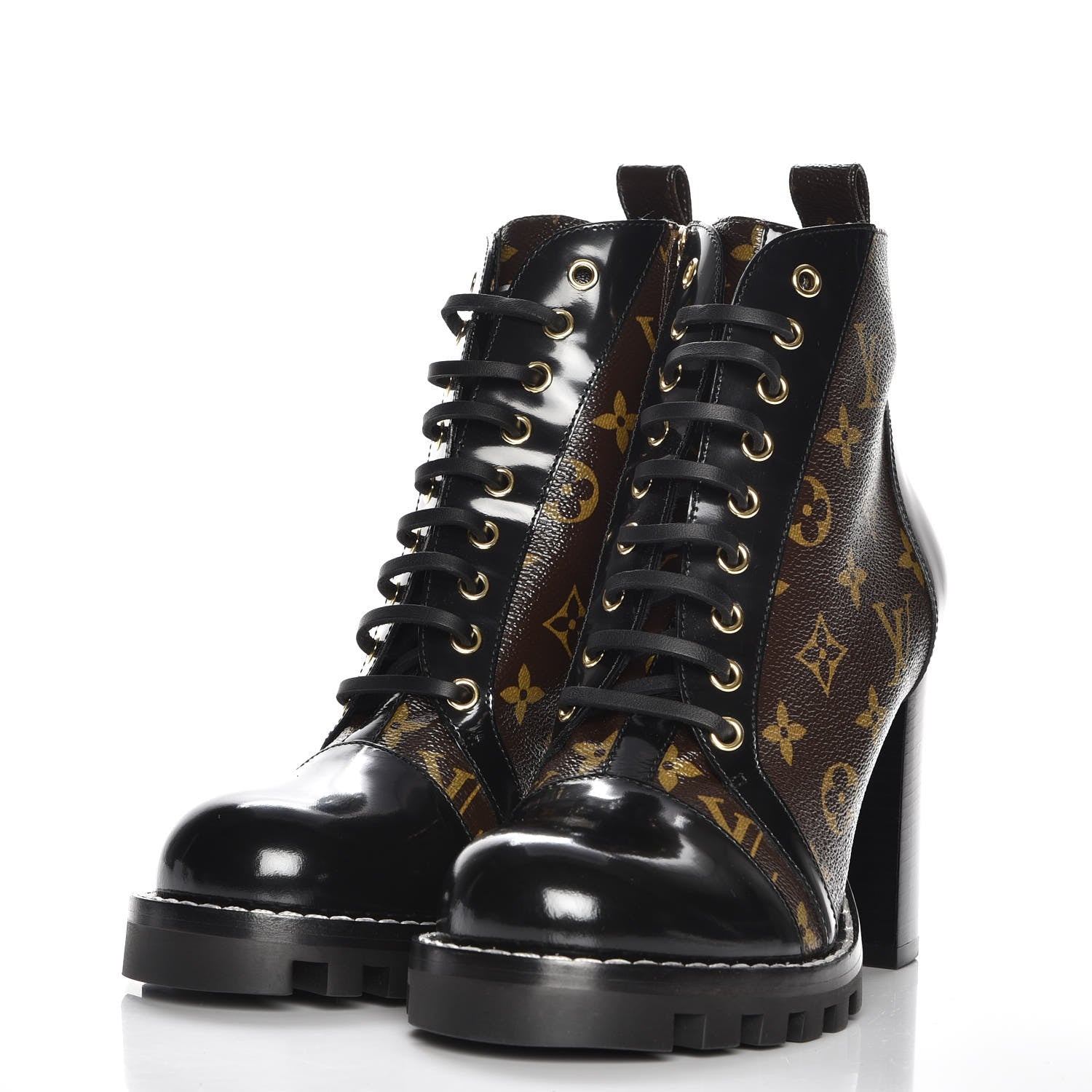 Louis Vuitton Patent Calfskin Monogram Star Trail Ankle Boots 40 Black 3 of 8