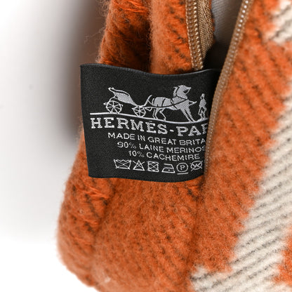 Hermes Wool Cashmere Avalon Pillow PM Ecru Potiron 3 of 3