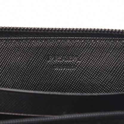 Prada Saffiano Metal Zip Around Wallet Black 6 of 15