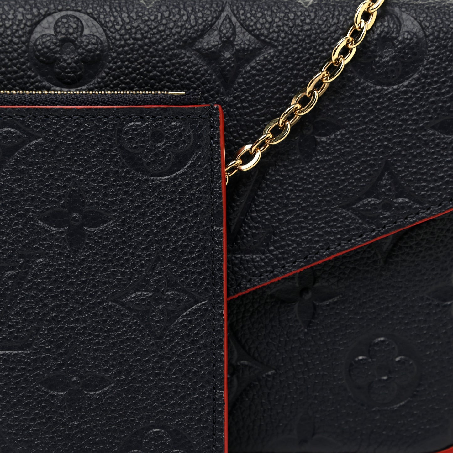 Empreinte Pochette Felicie Chain Wallet Marine Rouge