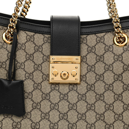 Gucci GG Supreme Monogram Medium Padlock Tote Black 8 of 10