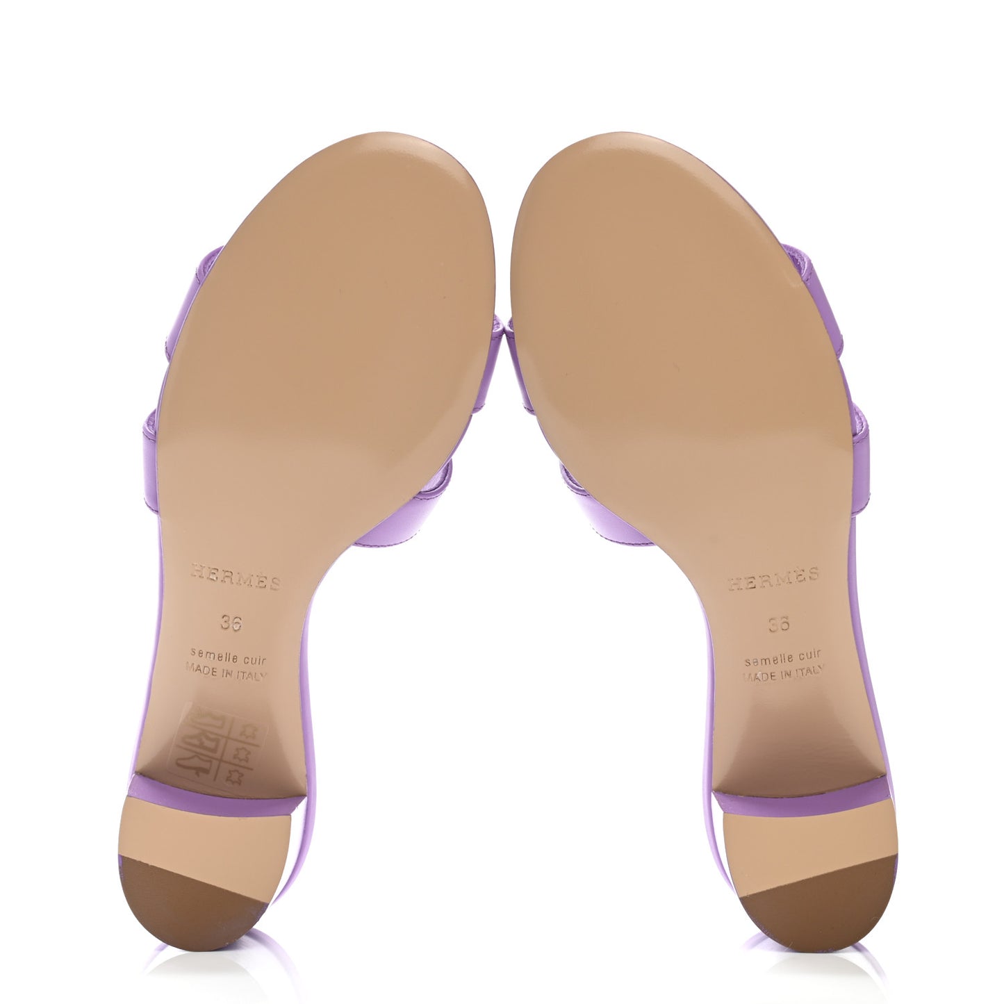 Box Calfskin Oasis Sandals 36 Violet
