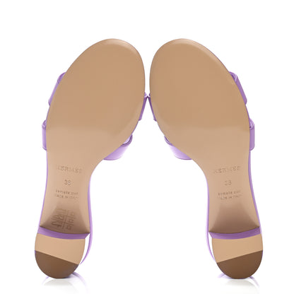 Hermes Box Calfskin Oasis Sandals 36 Violet 5 of 8