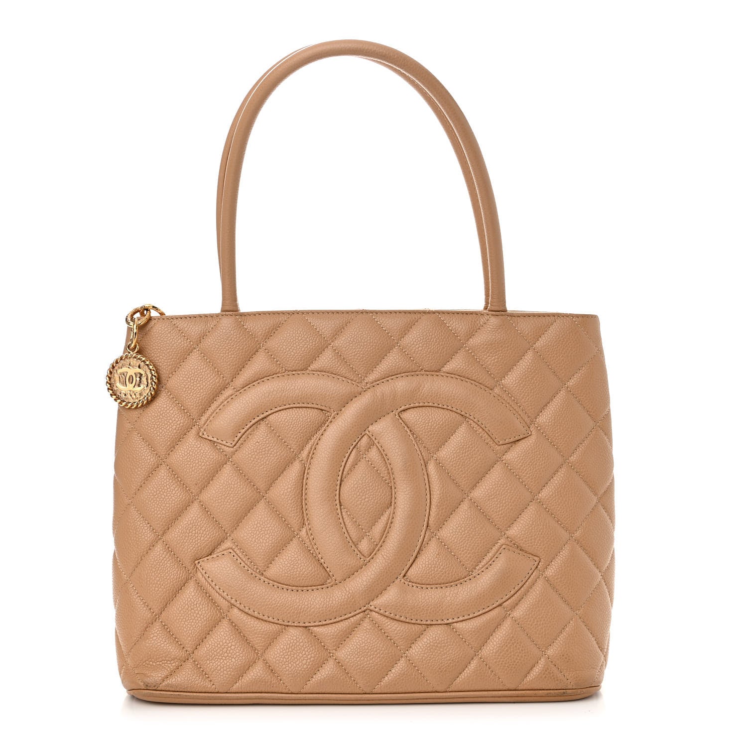 Chanel Caviar Quilted Medallion Tote Beige 1 of 10