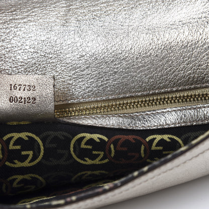 Gucci Metallic Calfskin Medium Britt Tassel Shoulder Bag Platinum 13 of 16