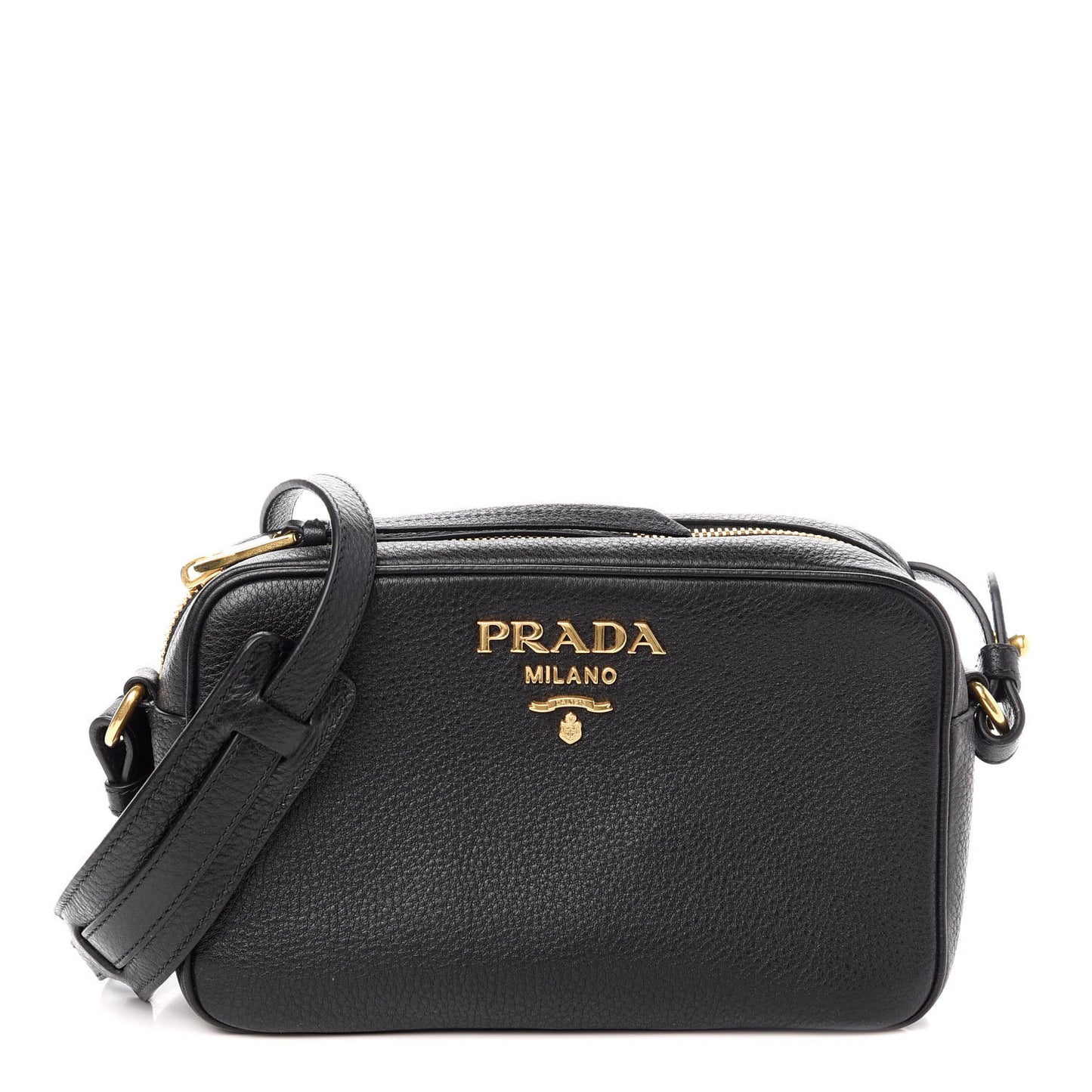 Vitello Daino Camera Crossbody Black
