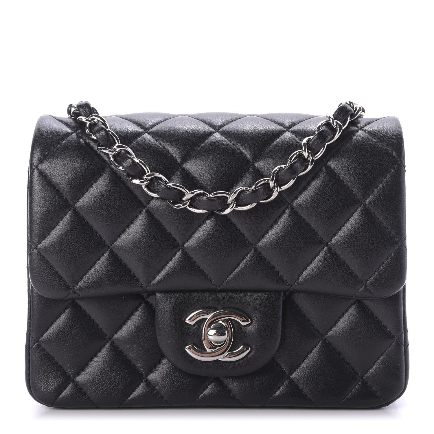Chanel Lambskin Quilted Mini Square Flap Black 1 of 10