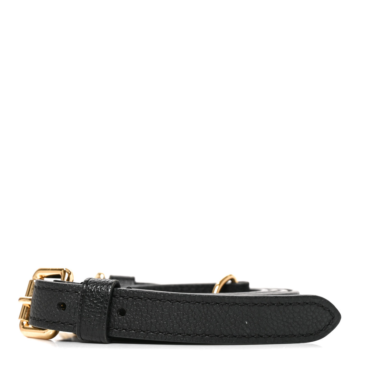 Louis Vuitton Grained Calfskin 16mm Adjustable Shoulder Strap Black 2 of 3