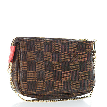 Louis Vuitton Damier Ebene 2019 Christmas Animation Mini Pochette Accessories Red 3 of 7