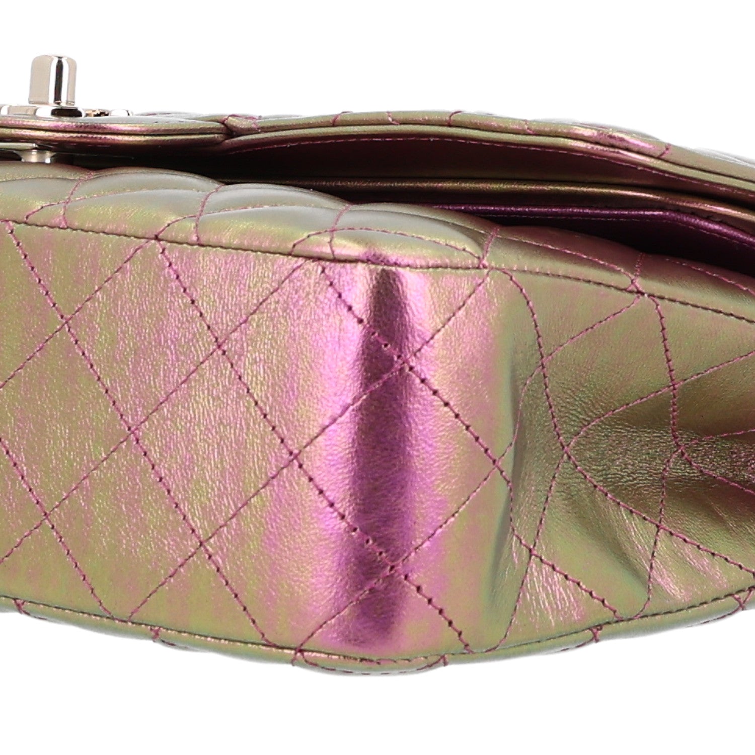 Chanel Iridescent Lambskin Quilted Medium Double Flap Purple 9 of 9
