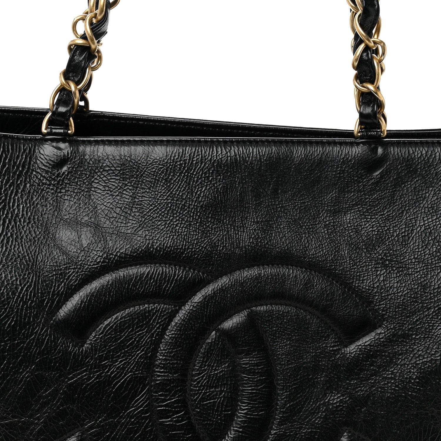 Chanel Shiny Aged Calfskin Shopping Bag Black 8 of 12
