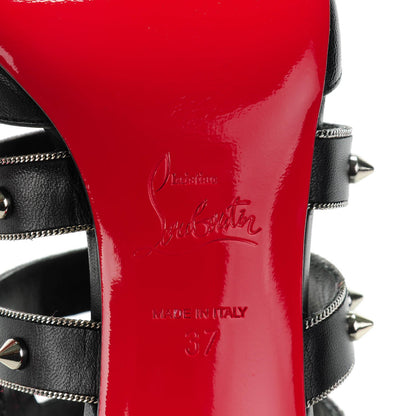 Christian Louboutin Kid Tchicaboum 85 Pumps 37 Black Silver 6 of 7