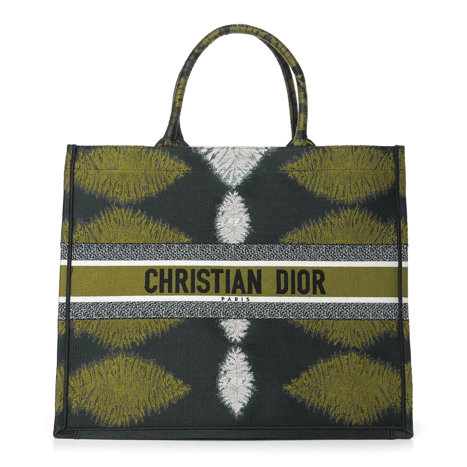 Christian Dior Canvas Large Tie And Dior Book Tote Green Multicolor 1 of 15