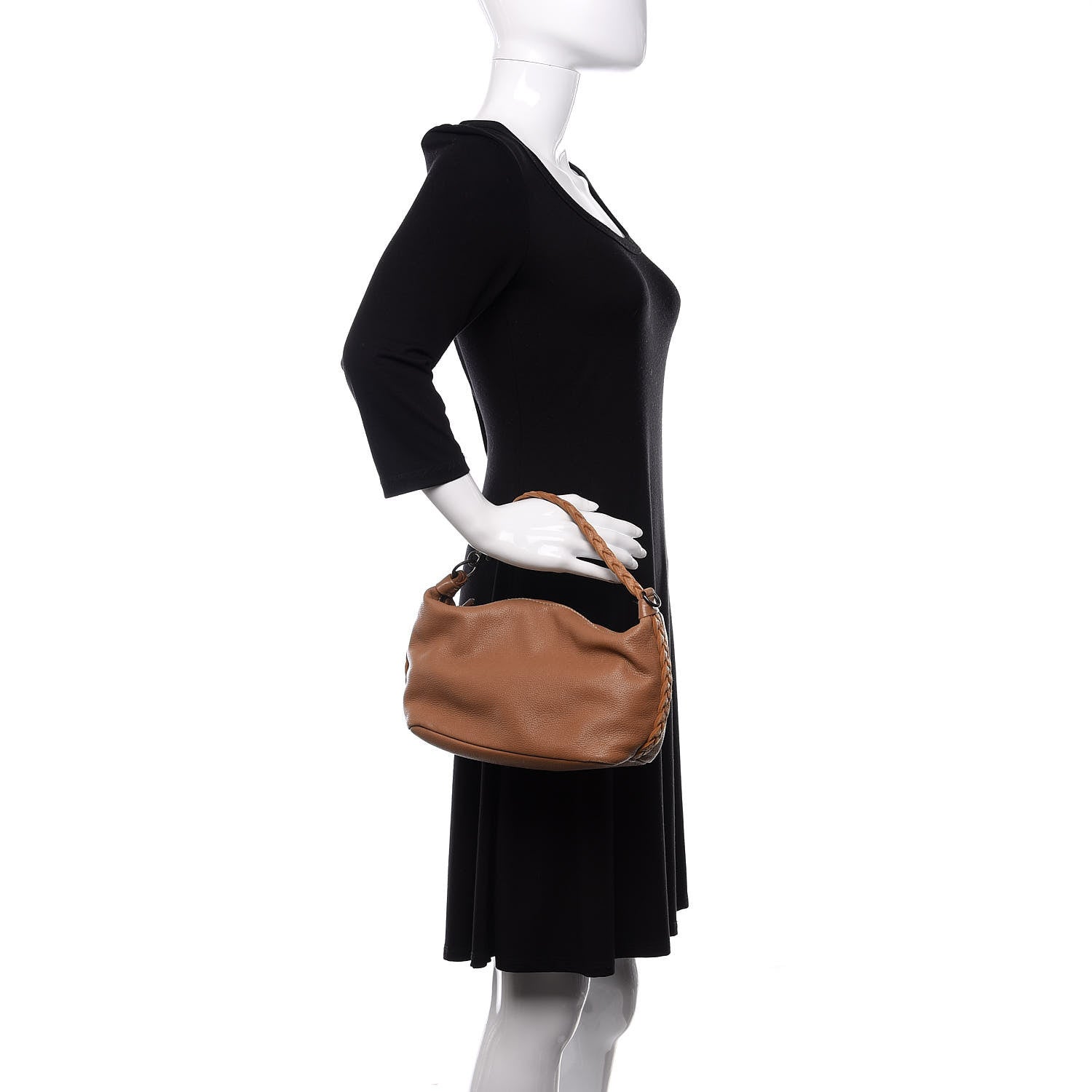 Bottega Veneta Cervo Deerskin Braided Shoulder Bag Camel 2 of 10