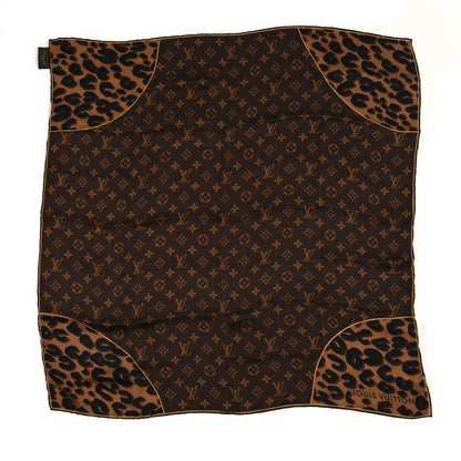 Louis Vuitton Silk Leopard Monogram Square Scarf 1 of 3