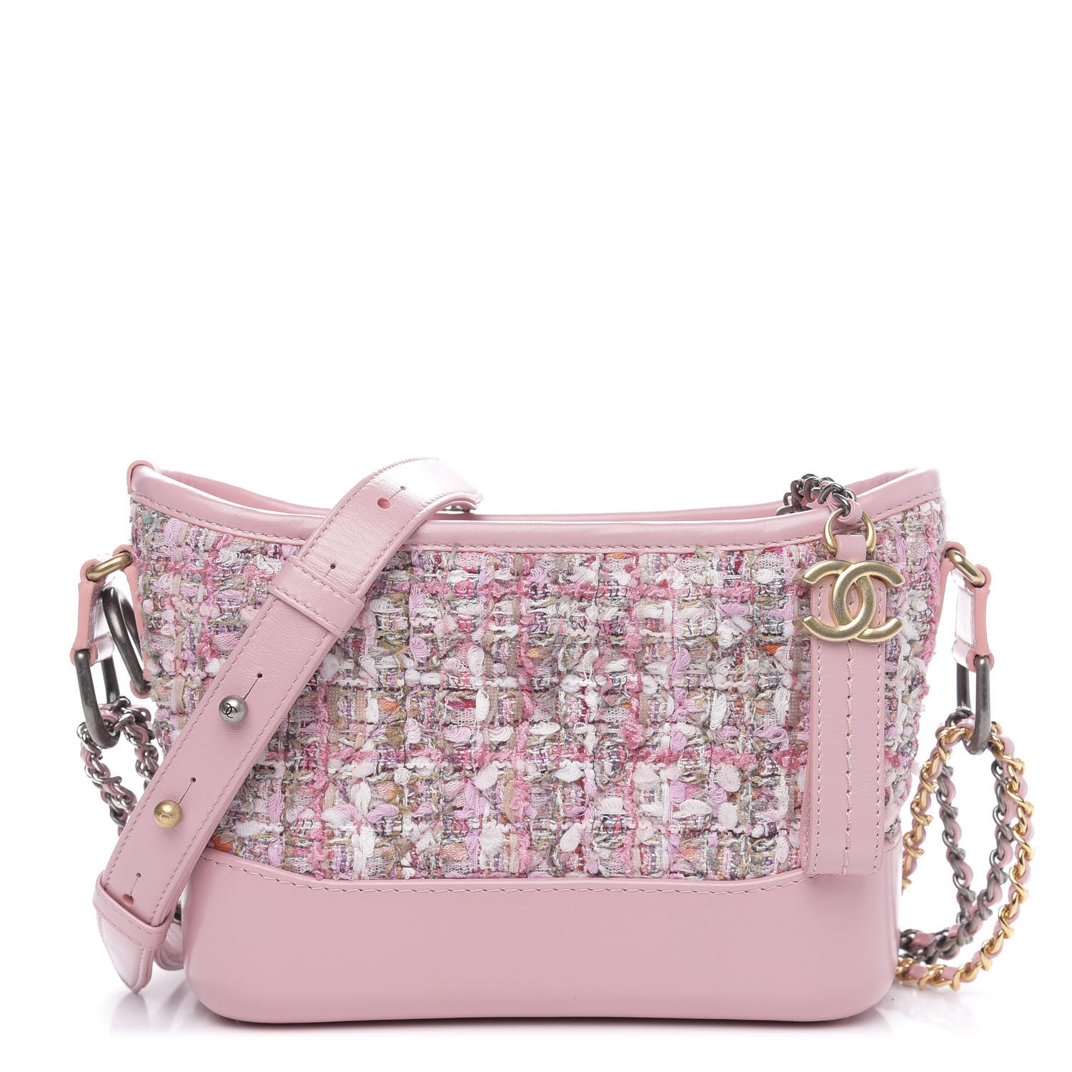Chanel Tweed Calfskin Small Gabrielle Hobo Light Pink 1 of 10