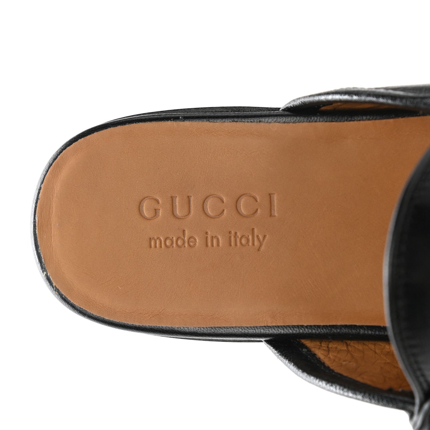 Gucci Goatskin Mens Horsebit Slippers 5.5 Black 7 of 11