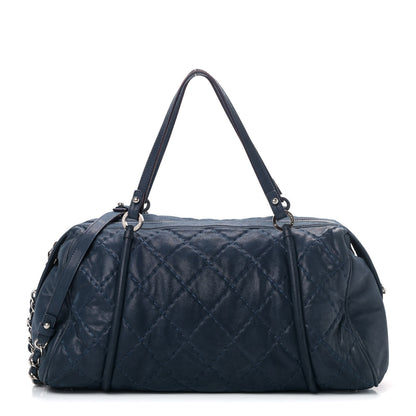 Chanel Iridescent Calfskin Quilted Relax CC Bowler Blue 1 of 5