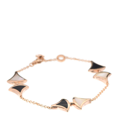 Bulgari 18K Rose Gold Mother of Pearl Black Onyx Divas' Dream Bracelet 1 of 6