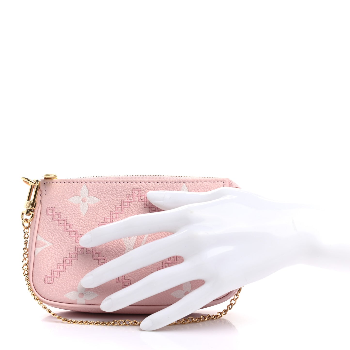 Empreinte Monogram Giant Broderies Mini Pochette Accessories Pink Creme