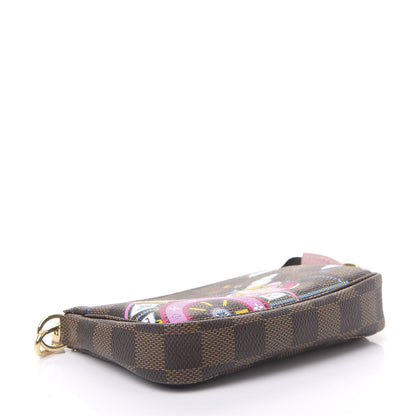 Louis Vuitton Damier Ebene 2020 Christmas Animation Big Wheel Mini Pochette Accessories Rose Ballerine 3 of 10