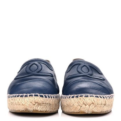 Chanel Lambskin CC Espadrilles 39 Dark Navy 2 of 13