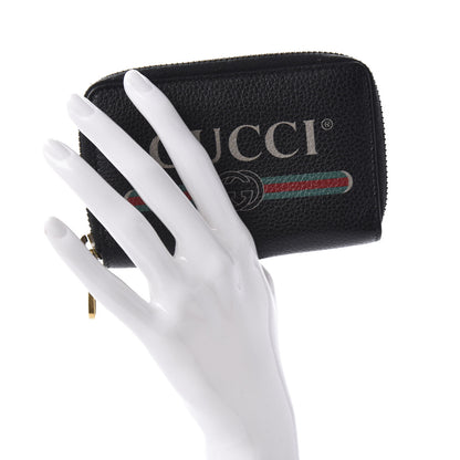 Gucci Calfskin Logo Zip Around Card Case Black 2 of 8