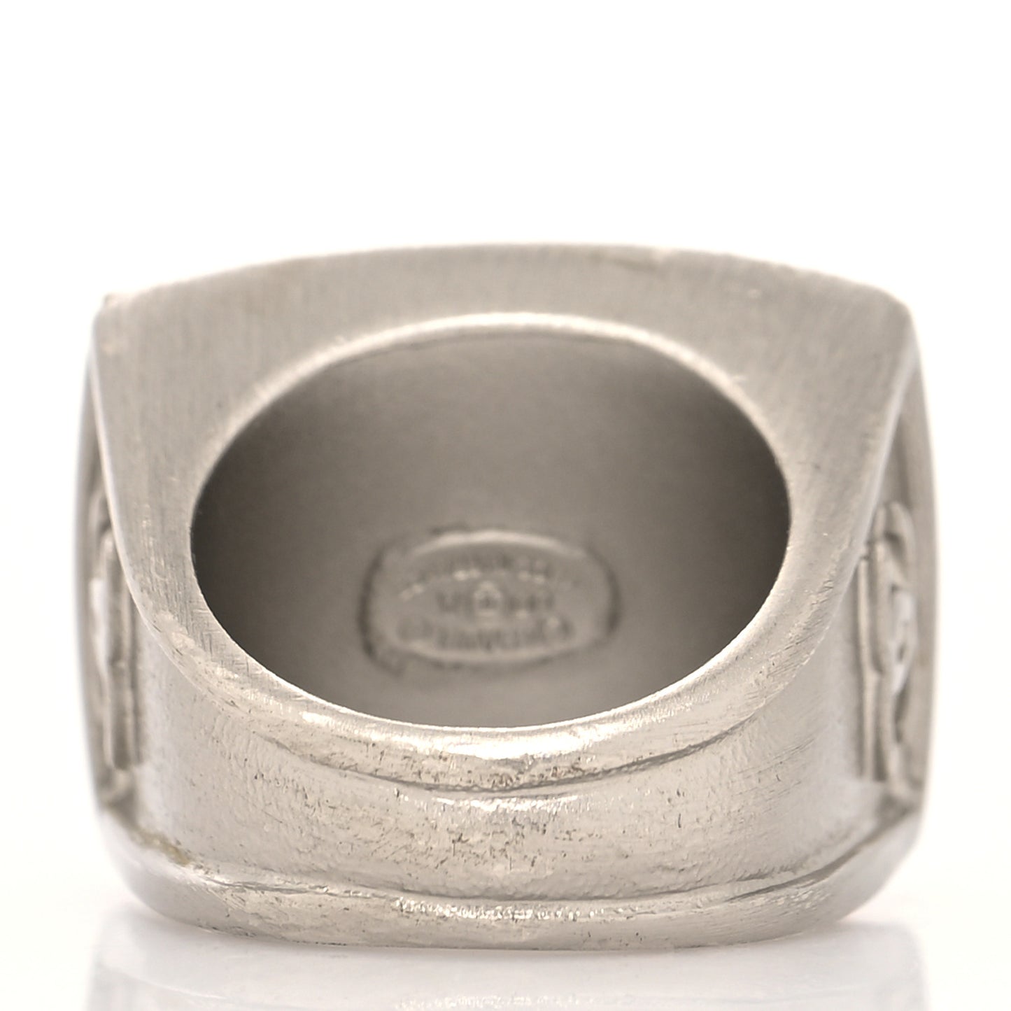 Crystal Resin Logo Square Ring 54 7 Black