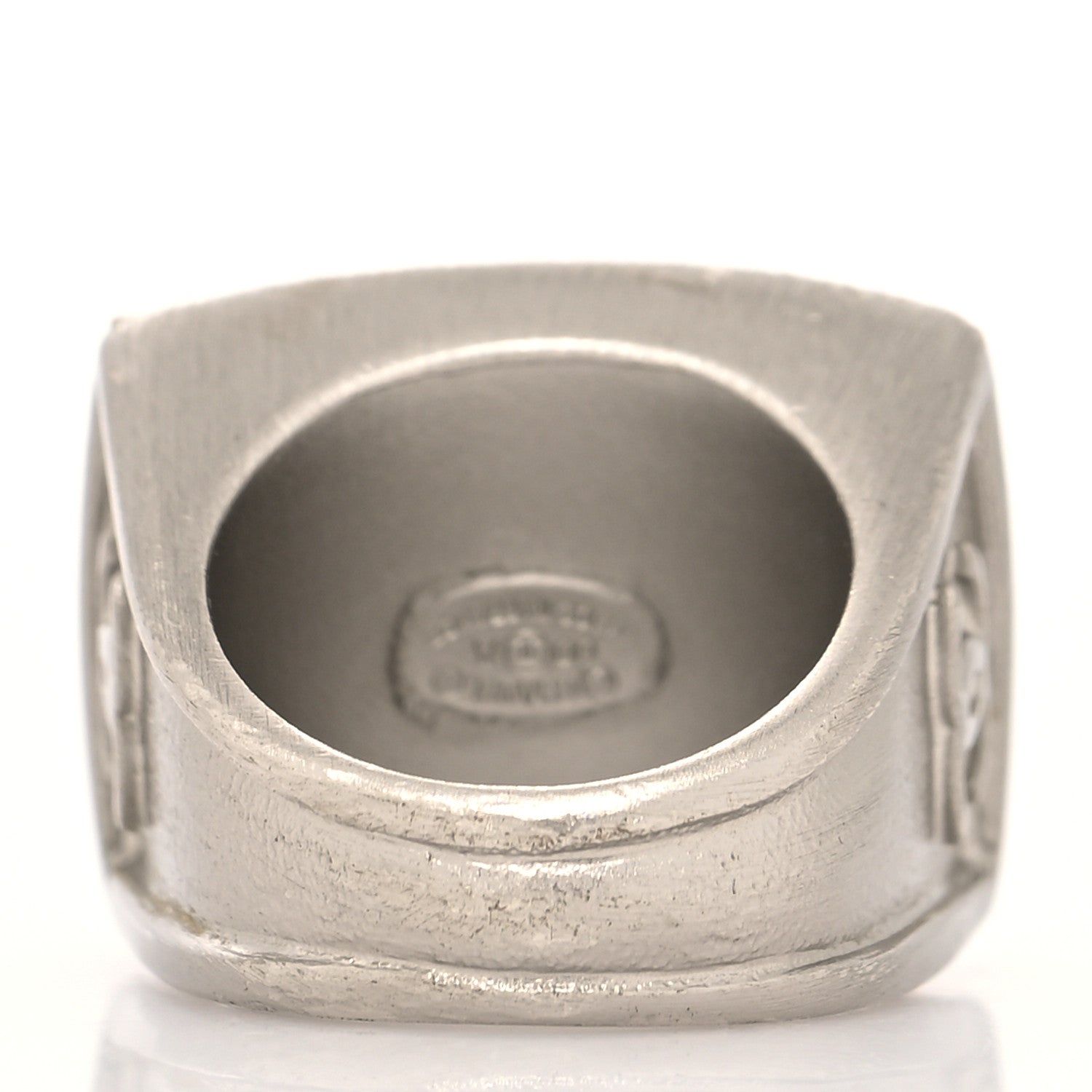 Chanel Crystal Resin Logo Square Ring 54 7 Black 3 of 4