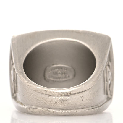 Chanel Crystal Resin Logo Square Ring 54 7 Black 3 of 4