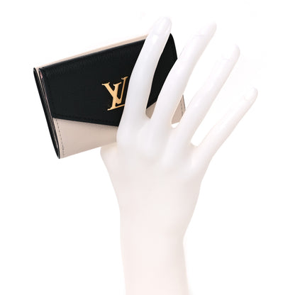 Louis Vuitton Calfskin Lockmini Wallet Black Cream Pink 2 of 7