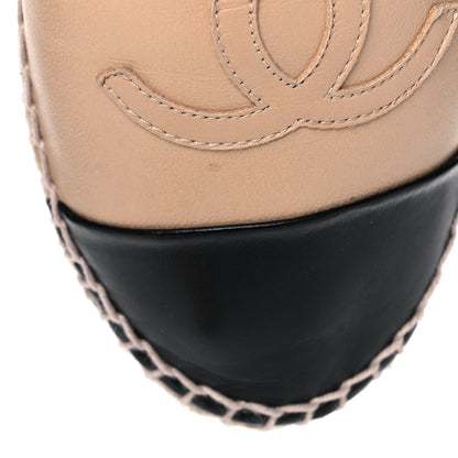 Chanel Lambskin CC Espadrilles 36 Beige Black 11 of 13