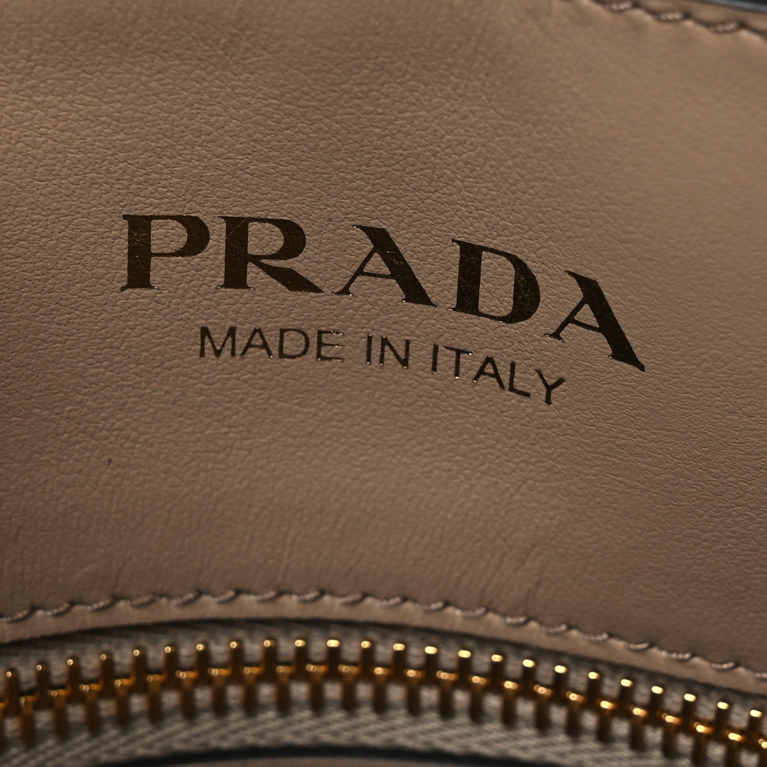 Prada Soft Calfskin Triangolo Symbole Embossed Small Tote Sabbia 6 of 10
