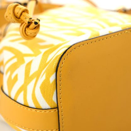 Fendi X SARAH COLEMAN Glazed Canvas Vitello King F is Fendi FF Vertigo Mini Mon Tresor Bucket Bag Mimosa White 5 of 16