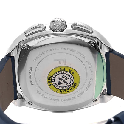 Fendi Stainless Steel Calfskin 44mm Momento Chronograph Quartz Watch Blue 5 of 5
