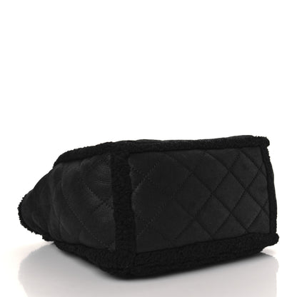 Chanel Lambskin Shearling Small Coco Neige Shopping Tote Black 4 of 8