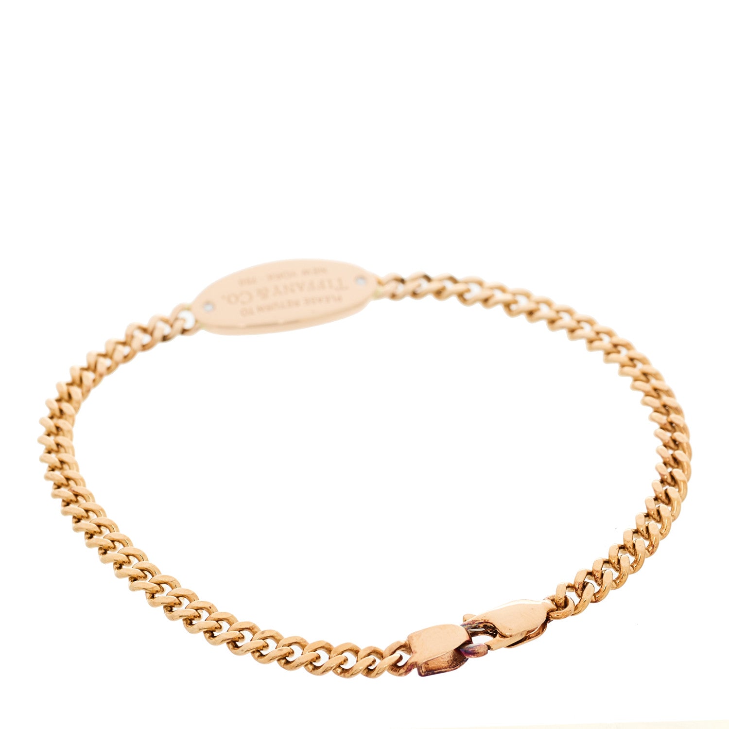 Tiffany 18K Rose Gold Diamond Return To Tiffany Oval ID Bracelet 3 of 5