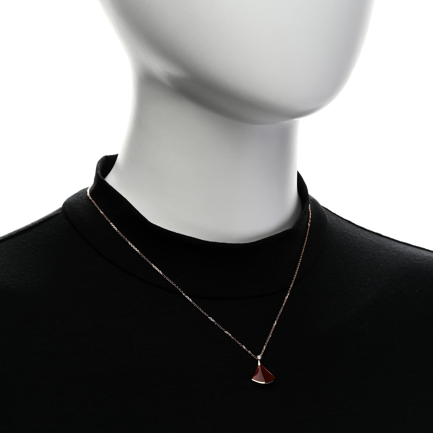 Bulgari 18K Rose Gold Diamond Carnelian Divas' Dream Pendant Necklace 2 of 7