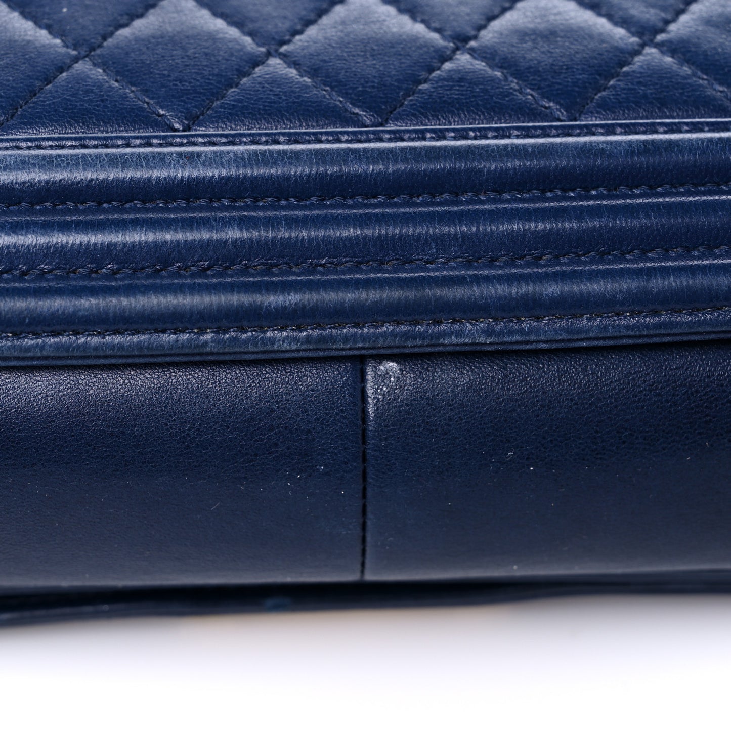 Lambskin Quilted New Medium Boy Flap Dark Blue