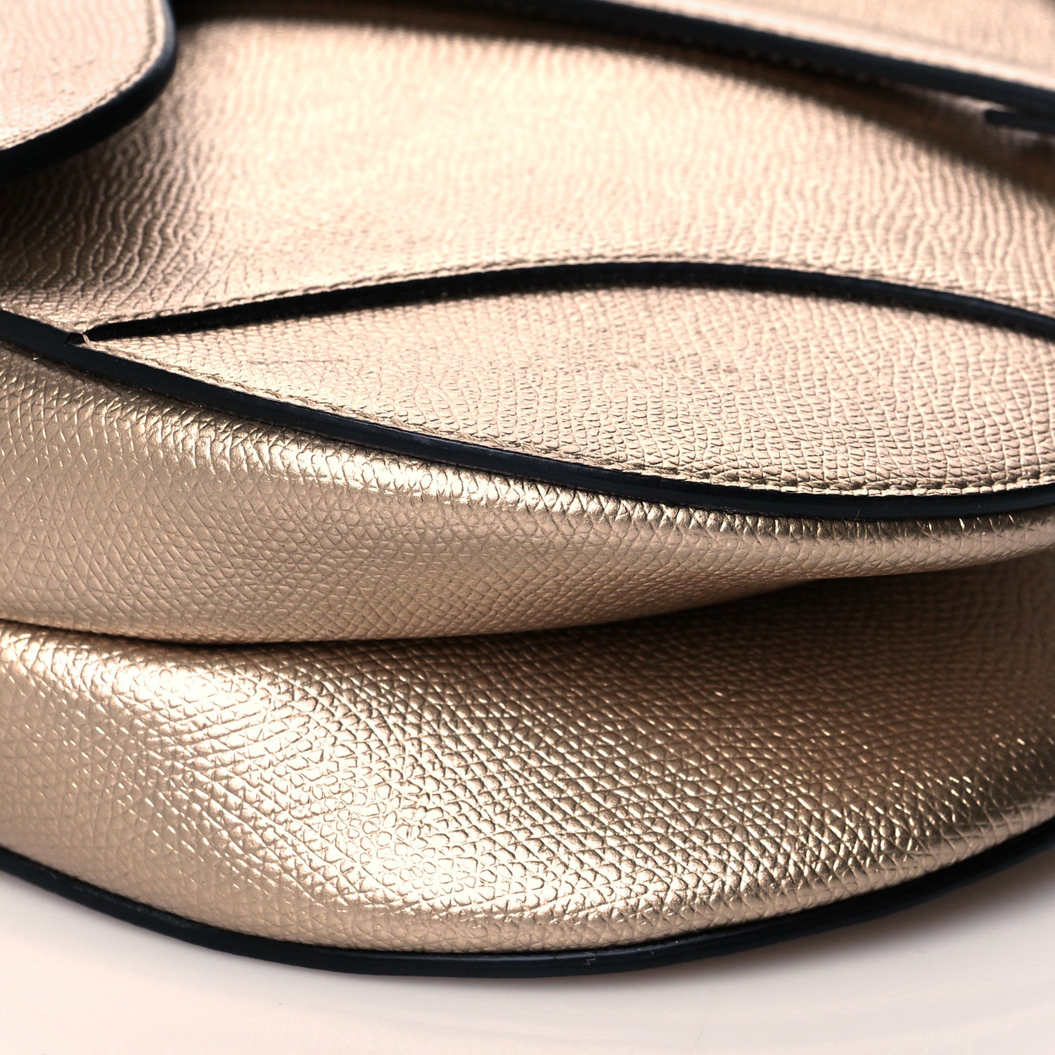 Christian Dior Metallic Grained Calfskin Saddle Bag Gold 10 of 11
