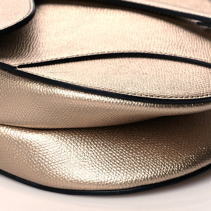 Christian Dior Metallic Grained Calfskin Saddle Bag Gold 10 of 11
