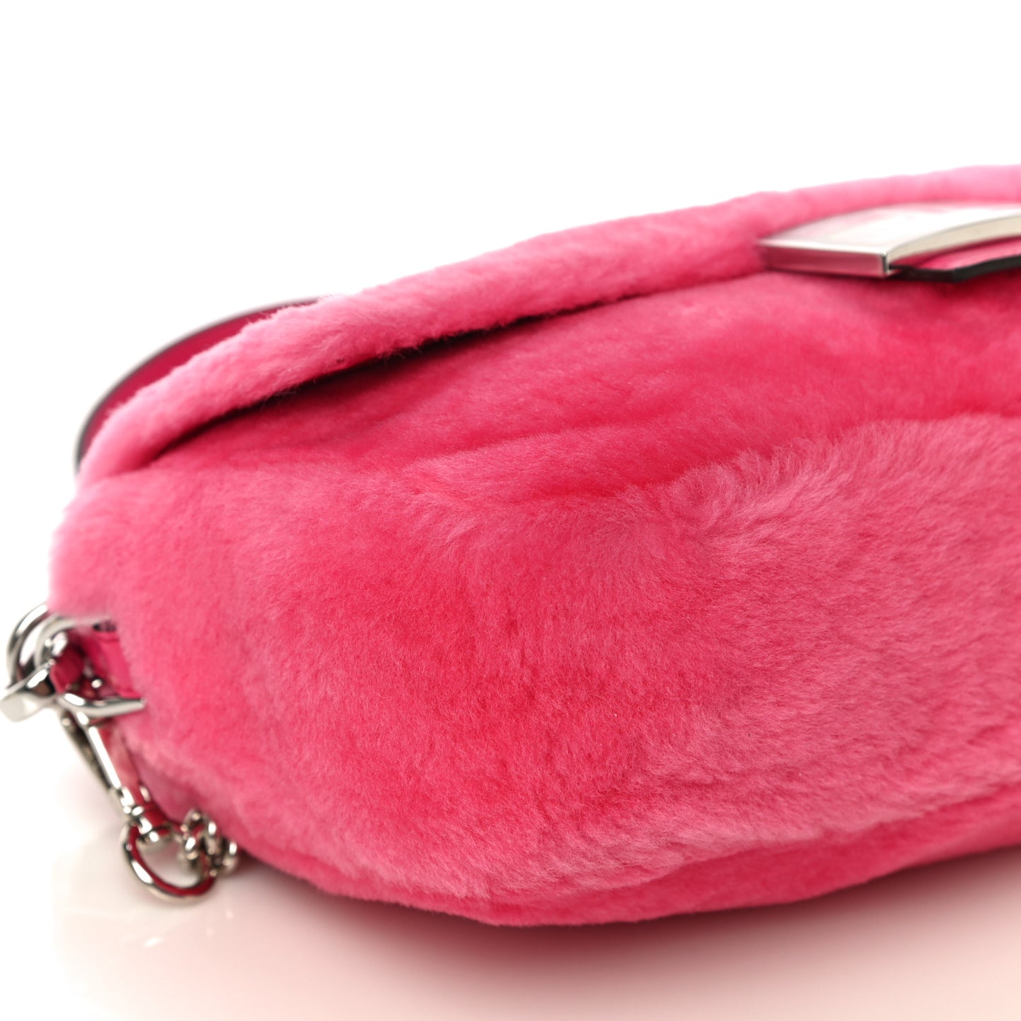 Shearling Shiny Nappa Baguette Rosa Fluo