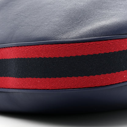 Gucci Aria Calfskin Web Large Attache Shoulder Bag Navy 10 of 10