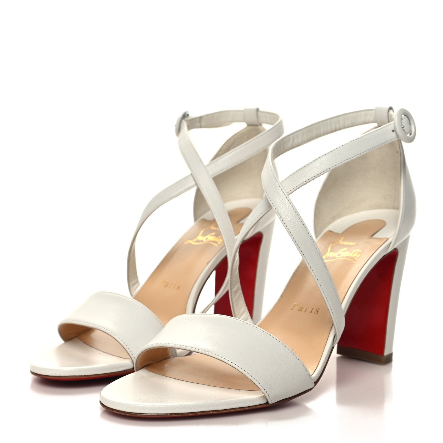Christian Louboutin Kid Loubi Bee 85 Sandals 39.5 White 3 of 8